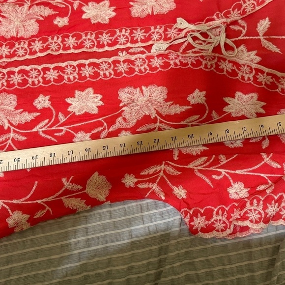 Solitaire Embroidered Anthro Cardigan Short Sleeve Sz L - Picture 9 of 9